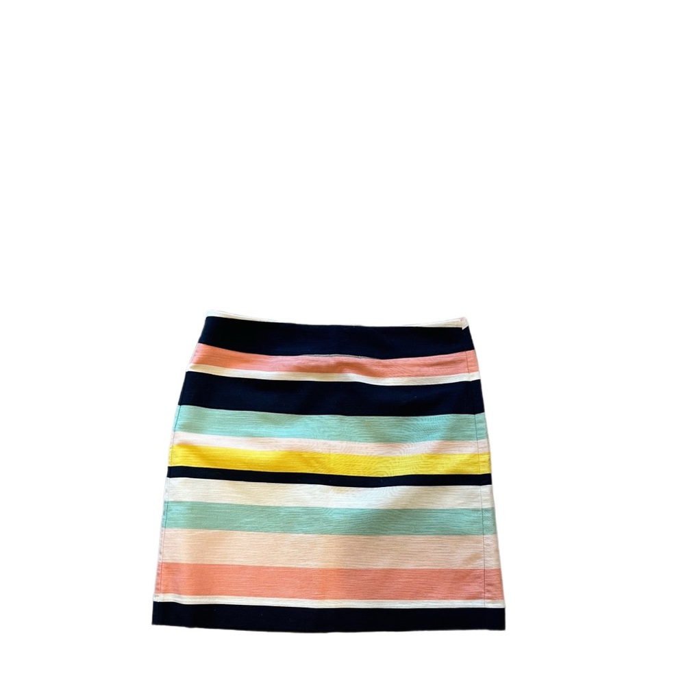 LOFT Black and White A-Line Mini Skirt Casual